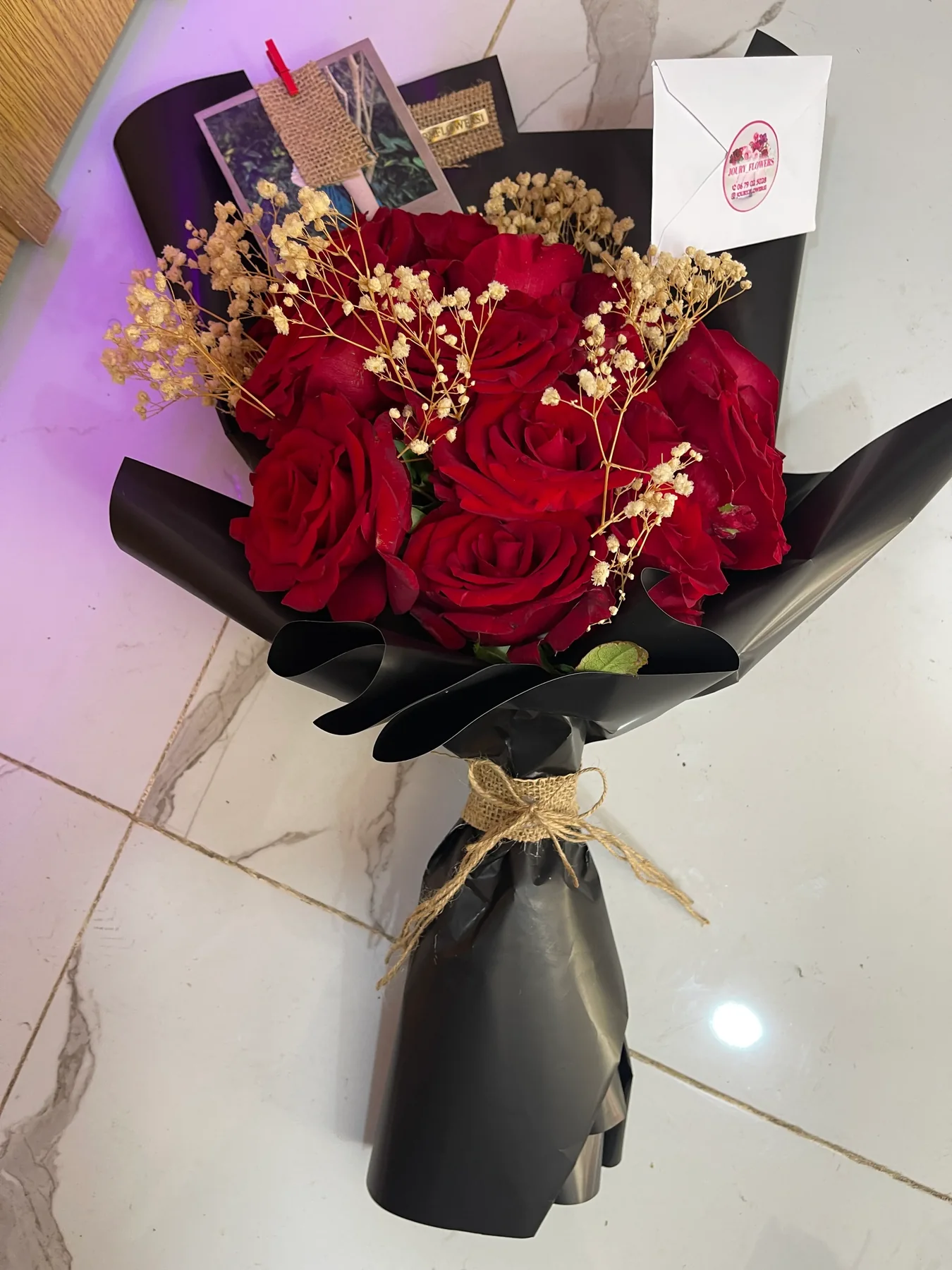 Red rose anniversary bouquet by Joury Flowers