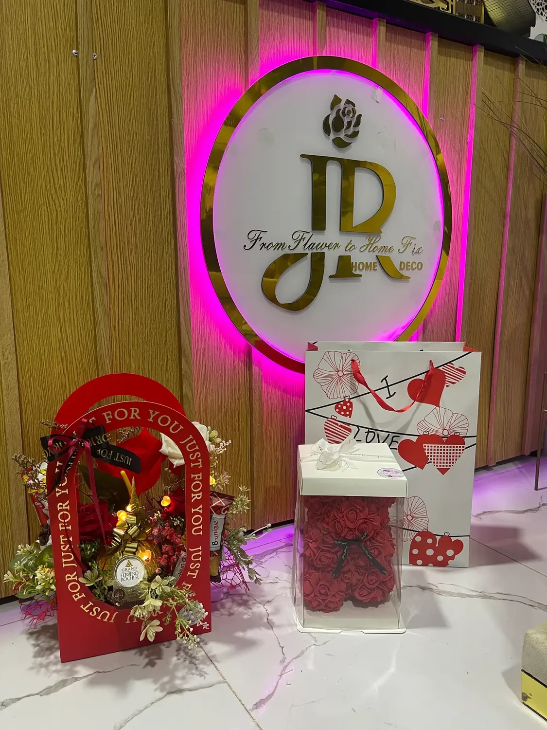 Red love birthday - Decor gift set
