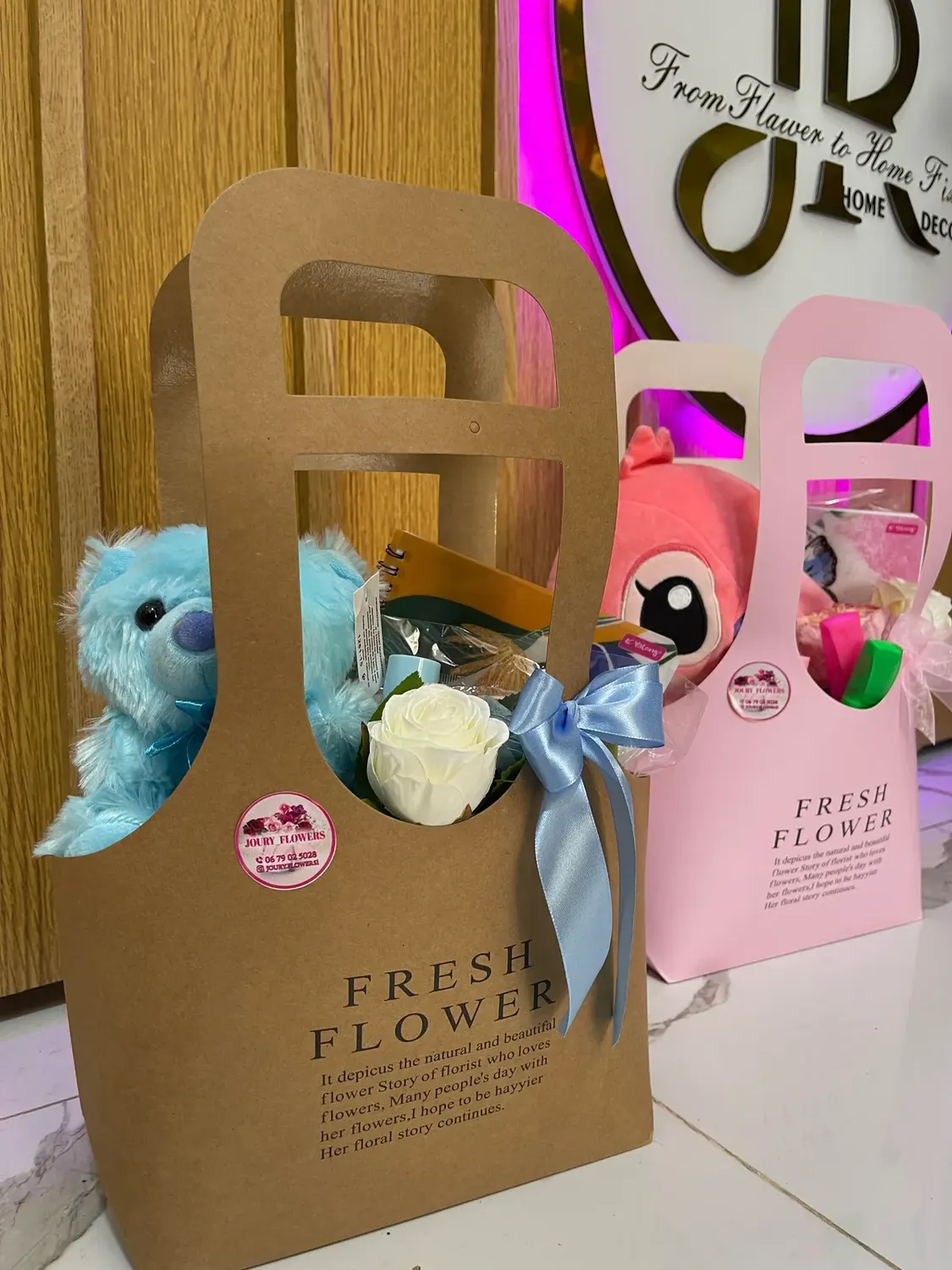 Kraft teddy bag - Cute gift bag