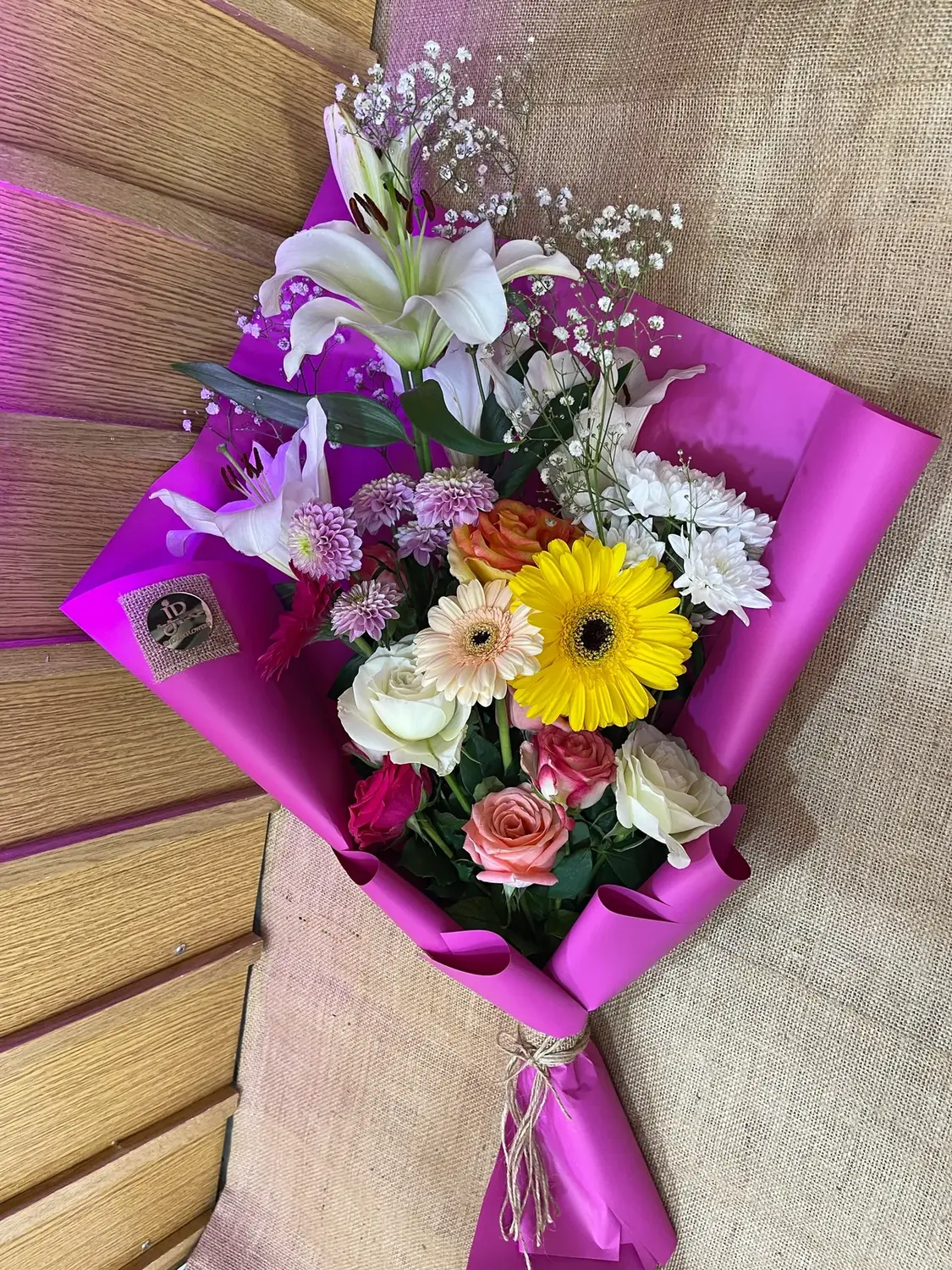 Purple celebration wrap - Color pop bouquet