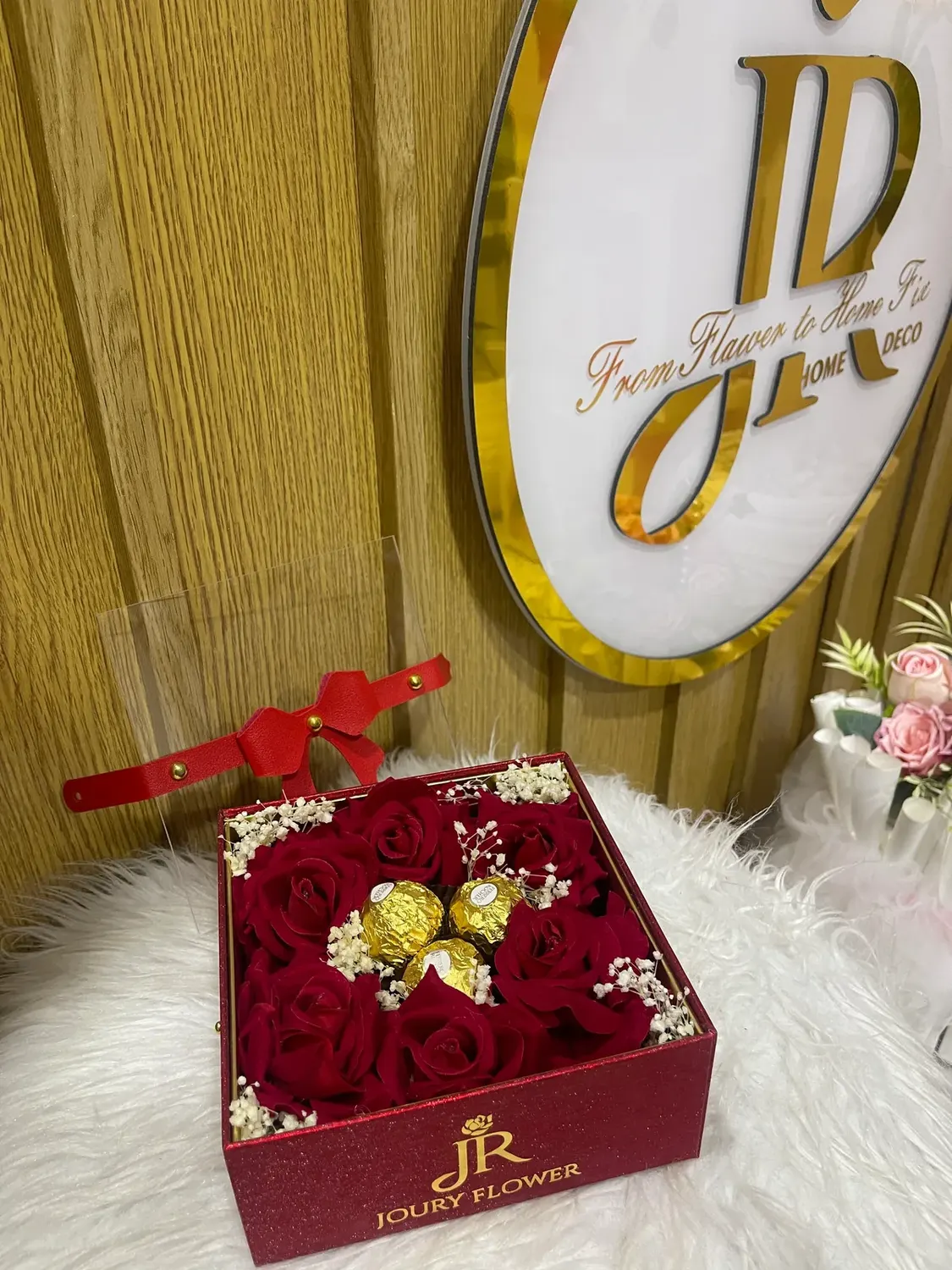 Deep red box - rose box