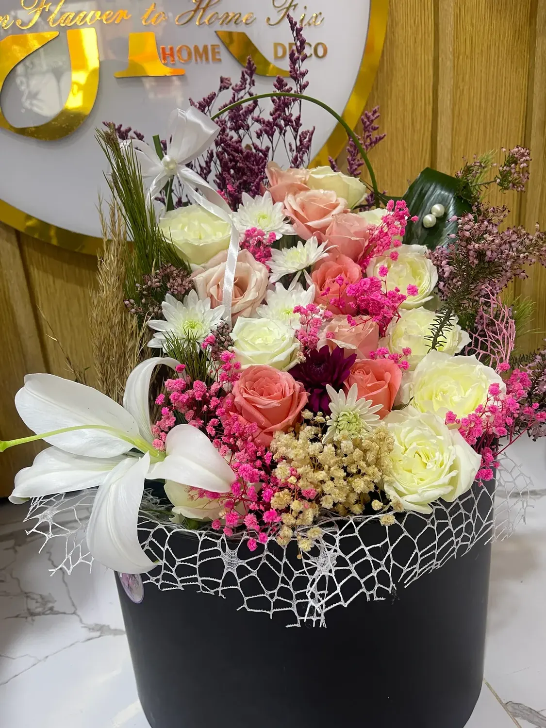 Signature mixed hatbox by Joury Flowers