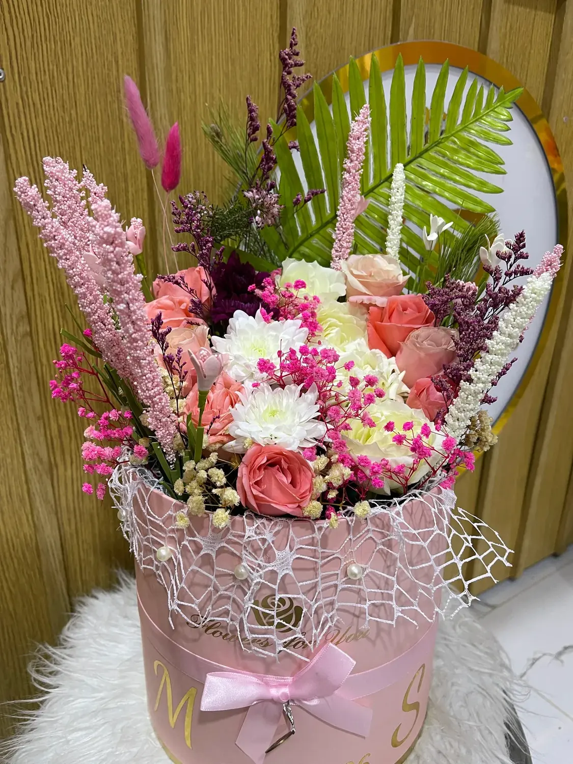 Blush bridal basket by Joury Flowers