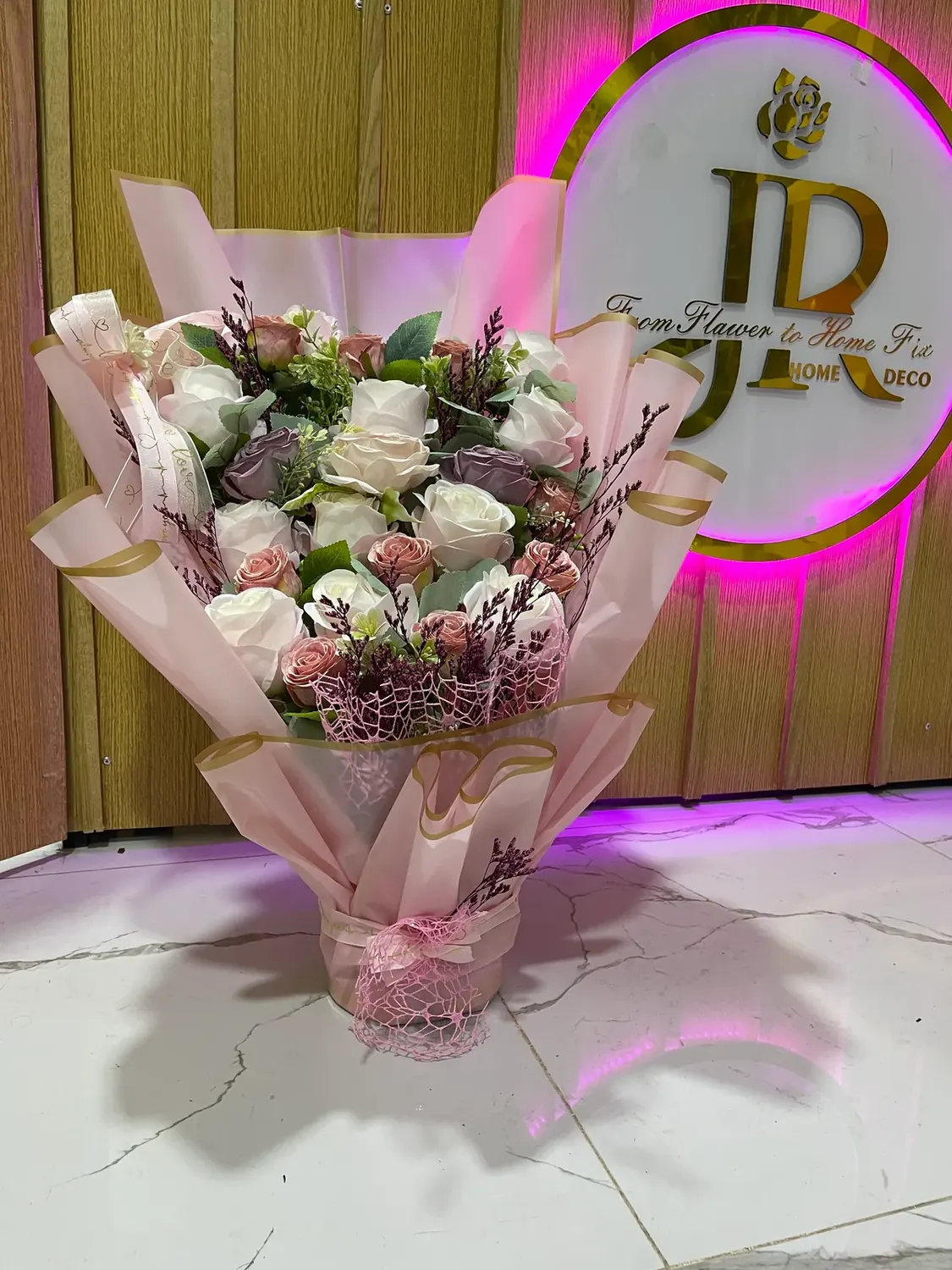 Blush proposal bouquet by Joury Flowers