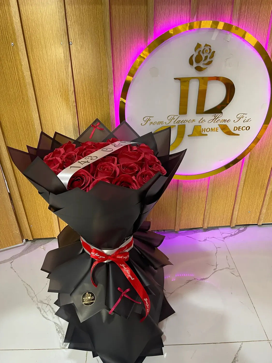 Noir red rose wrap by Joury Flowers